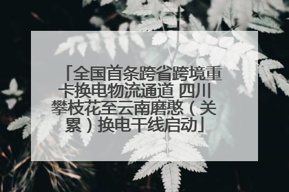 全国首条跨省跨境重卡换电物流通道 四川攀枝花至云南磨憨（关累）换电干线启动
