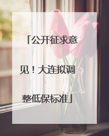 公开征求意见！大连拟调整低保标准