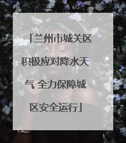 兰州市城关区积极应对降水天气 全力保障城区安全运行