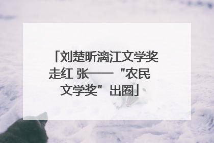 刘楚昕漓江文学奖走红 张一一“农民文学奖”出圈
