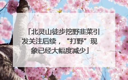 北灵山徒步挖野韭菜引发关注后续，“打野”现象已经大幅度减少