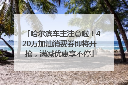 哈尔滨车主注意啦！420万加油消费券即将开抢，满减优惠享不停