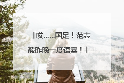 哎……国足！范志毅昨晚一度语塞！