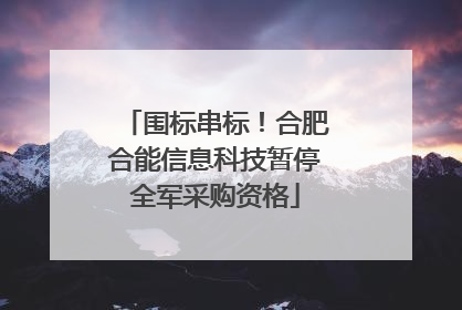围标串标！合肥合能信息科技暂停全军采购资格