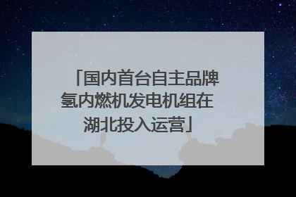 国内首台自主品牌氢内燃机发电机组在湖北投入运营