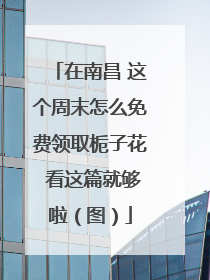 在南昌 这个周末怎么免费领取栀子花 看这篇就够啦（图）