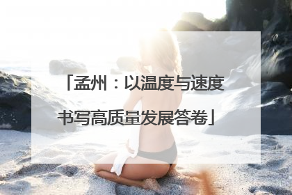 孟州：以温度与速度书写高质量发展答卷