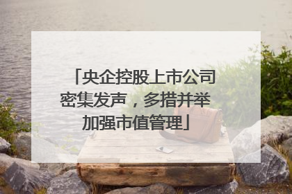 央企控股上市公司密集发声，多措并举加强市值管理