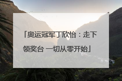 奥运冠军丁欣怡：走下领奖台 一切从零开始