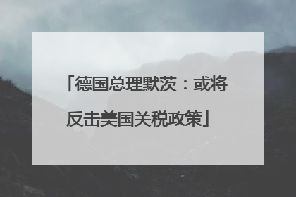 德国总理默茨：或将反击美国关税政策