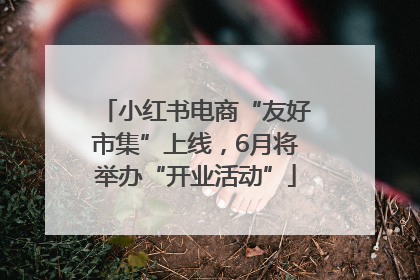 小红书电商“友好市集”上线，6月将举办“开业活动”