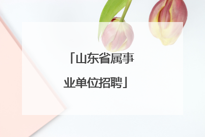 山东省属事业单位招聘