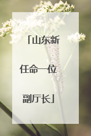 山东新任命一位副厅长