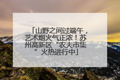 山野之间过端午，艺术烟火气正浓！苏州高新区“农夫市集”火热进行中