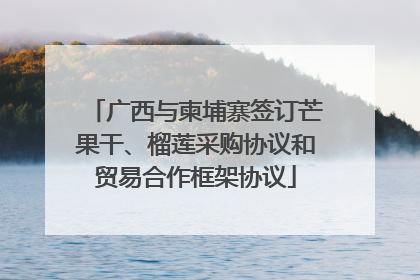 广西与柬埔寨签订芒果干、榴莲采购协议和贸易合作框架协议