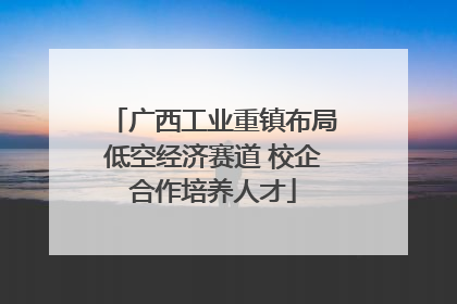 广西工业重镇布局低空经济赛道 校企合作培养人才