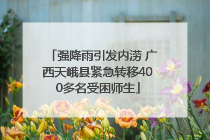 强降雨引发内涝 广西天峨县紧急转移400多名受困师生