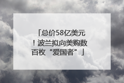 总价58亿美元！波兰拟向美购数百枚“爱国者”