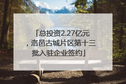 总投资2.27亿元，洛邑古城片区第十三批入驻企业签约