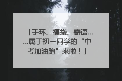 手环、福袋、寄语……属于初三同学的“中考加油跑”来啦！