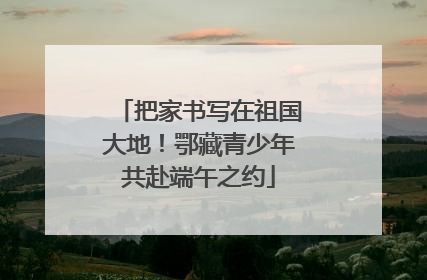 把家书写在祖国大地！鄂藏青少年共赴端午之约