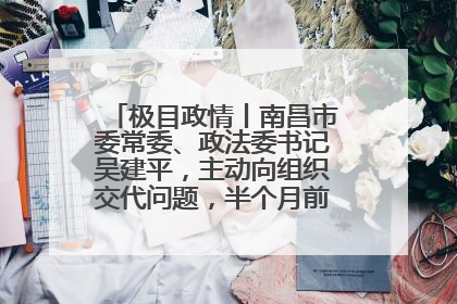 极目政情丨南昌市委常委、政法委书记吴建平，主动向组织交代问题，半个月前还在出席会议