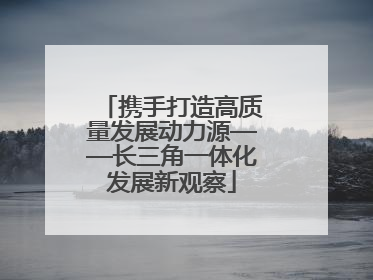 携手打造高质量发展动力源——长三角一体化发展新观察
