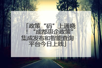 政策“码”上通晓！“成都惠企政策”集成发布和智能查询平台今日上线