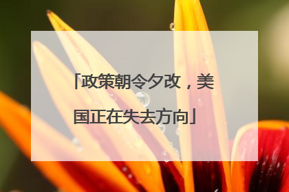 政策朝令夕改，美国正在失去方向