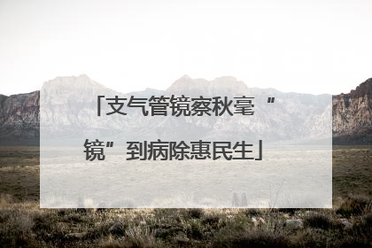 支气管镜察秋毫“镜”到病除惠民生