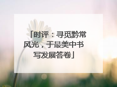 时评：寻觅黔常风光，于最美中书写发展答卷
