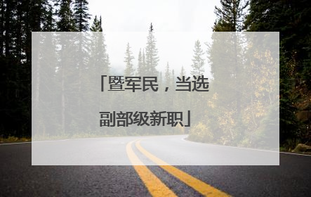 暨军民，当选副部级新职