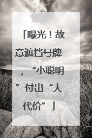 曝光！故意遮挡号牌，“小聪明”付出“大代价”