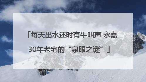 每天出水还时有牛叫声 永嘉30年老宅的“泉眼之谜”