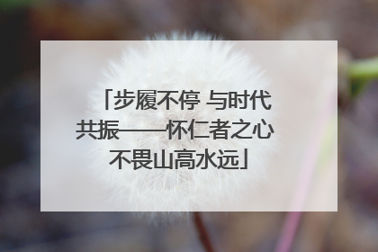 步履不停 与时代共振——怀仁者之心 不畏山高水远