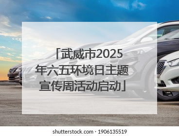 武威市2025年六五环境日主题宣传周活动启动
