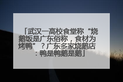 武汉一高校食堂称“烧鹅饭是广东俗称，食材为烤鸭”？广东多家烧鹅店：鸭是鸭鹅是鹅