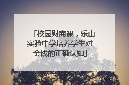 校园财商课，乐山实验中学培养学生对金钱的正确认知