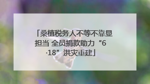 桑植税务人不等不靠显担当 全员捐款助力“6·18”洪灾重建