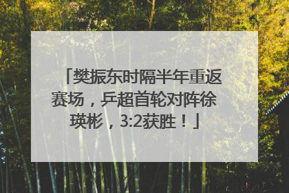 樊振东时隔半年重返赛场，乒超首轮对阵徐瑛彬，3:2获胜！
