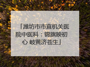 潍坊市市直机关医院中医科：锦旗映初心 岐黄济苍生