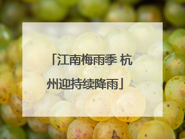 江南梅雨季 杭州迎持续降雨