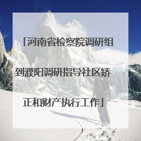 河南省检察院调研组到濮阳调研指导社区矫正和财产执行工作