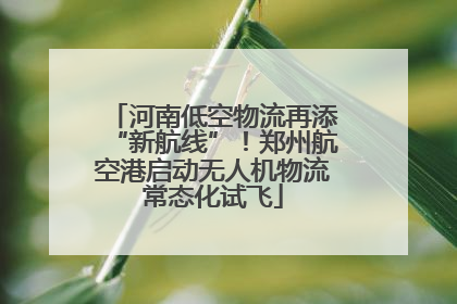 河南低空物流再添“新航线”！郑州航空港启动无人机物流常态化试飞