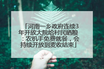 河南一乡政府连续3年开放大院给村民晒粮：农机手免费就餐，会持续开放到麦收结束