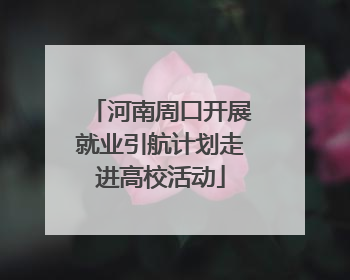 河南周口开展就业引航计划走进高校活动