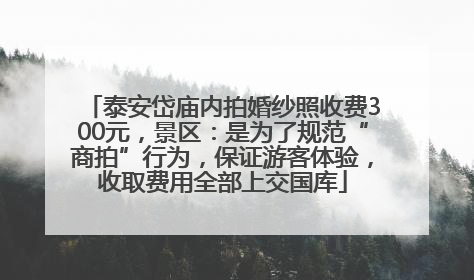 泰安岱庙内拍婚纱照收费300元，景区：是为了规范“商拍”行为，保证游客体验，收取费用全部上交国库