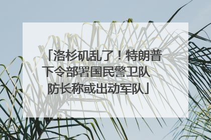 洛杉矶乱了！特朗普下令部署国民警卫队 防长称或出动军队