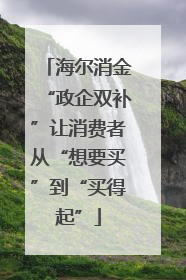 海尔消金“政企双补”让消费者从“想要买”到“买得起”