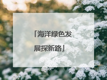 海洋绿色发展探新路
